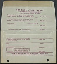 Load image into Gallery viewer, 1958 Toronto Maple Leaf Baseball Club Playoff Tickets Envelope Form Vintage
