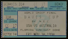 Load image into Gallery viewer, 1990 Davis Cup Finals Tennis Ticket USA vs Australia Florida Suncoast Dome
