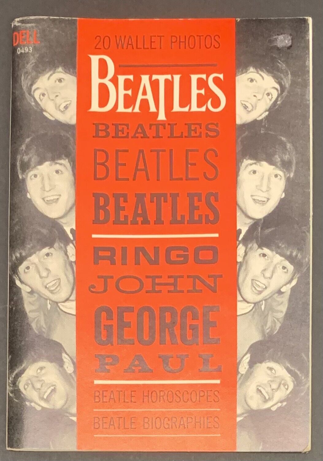 1964 Vintage Beatles Rock Music Dell 20 Photo Wallet Fold Out Lennon McCartney