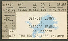 Load image into Gallery viewer, 1999 NFL Football Ticket Thanksgiving Detroit Lions v Chicago Bears Silverdome

