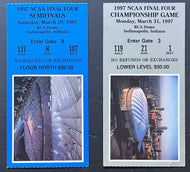 1997 NCAA Final Four Semifinals + Championship Game Ticket Lot x2 Arizona Wins
