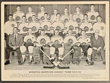 Load image into Gallery viewer, 1955-1956 Winnipeg Warriors Team Issued Hockey Photo Shero Chadwick Mosienko +
