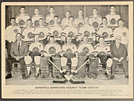 1955-1956 Winnipeg Warriors Team Issued Hockey Photo Shero Chadwick Mosienko +