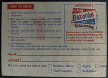 Load image into Gallery viewer, 1957 Topps Bazooka Contest Baseball Card Boston Re Sox vs Cleveland Indians
