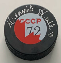 Load image into Gallery viewer, Dennis Hull Signed 1972 CCCP Russia Hockey Puck Autographed NHL
