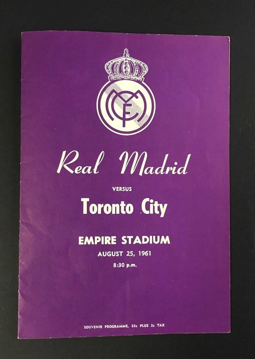 1960 Football Soccer Program Real Madrid European Cup Champions Vs Toronto