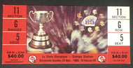 1985 CFL Grey Cup Ticket Olympic Stadium Montreal BC Lions Hamilton Tiger Cats