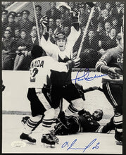 Load image into Gallery viewer, Paul Henderson + Vladislav Tretiak Autographed Team Canada Hockey Photo JSA
