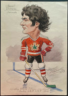 1978 Original Water Colour Marcel Dionne Portrait NHL Artist Marcel Niederle