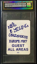 Load image into Gallery viewer, 1987 Neil Young And Crazy Horse Authenticated Concert Toour Guest Pass Europe
