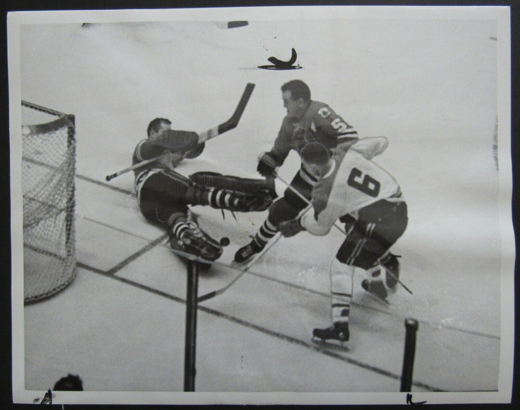 1962 NHL Stanley Cup Semi Finals Press Photo Chicago Blackhawks vs Canadiens