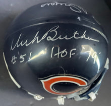 Load image into Gallery viewer, Gale Sayers Dick Butkus Chicago Bears Signed NFL Riddell Mini-Helmet Autos JSA
