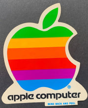 Load image into Gallery viewer, 1980s Apple Unused Sticker Apple Macintosh Computer Rainbow Vintage Decal
