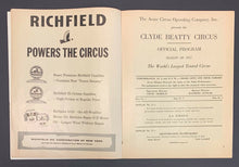 Load image into Gallery viewer, 1957 Clyde Beatty Circus Program Vintage Animal Trainer Historical Celebrity
