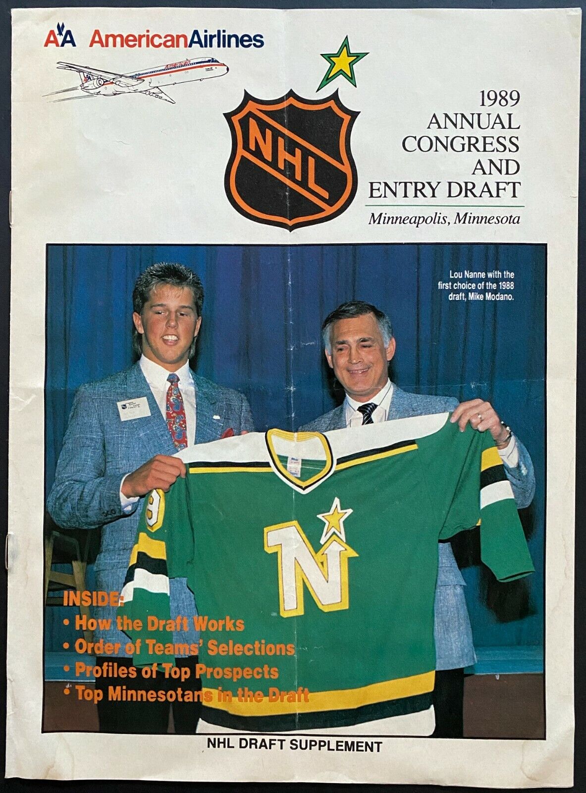 1989 Vintage NHL Hockey Entry Draft Program Mats Sundin Quebec