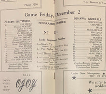 Load image into Gallery viewer, 1949 OHA Major Junior A Hockey Program Guelph Biltmores vs Oshawa Generals
