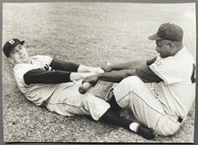 Load image into Gallery viewer, C 1950 B&amp;W Photo Jackie Robinson + Pee Wee Reese Brooklyn Dodgers MLB Baseball
