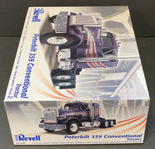 Load image into Gallery viewer, Revell Peterbilt 359 Conventional Tractor Plastic Model Kit 1:25 Scale Opened
