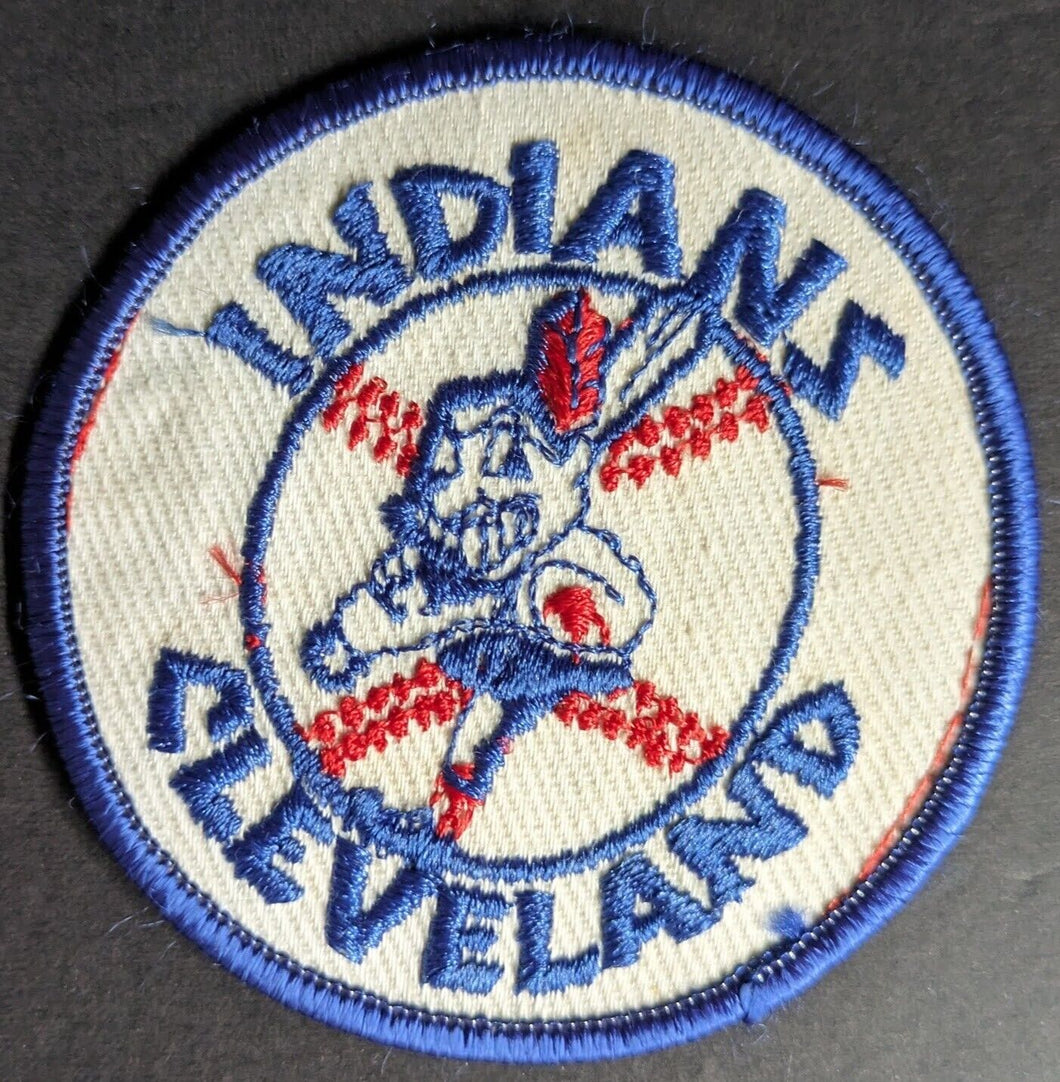 1970s Era Cleveland Indians Vintage Sew On Patch Decal Badge Logo Chief Wahoo