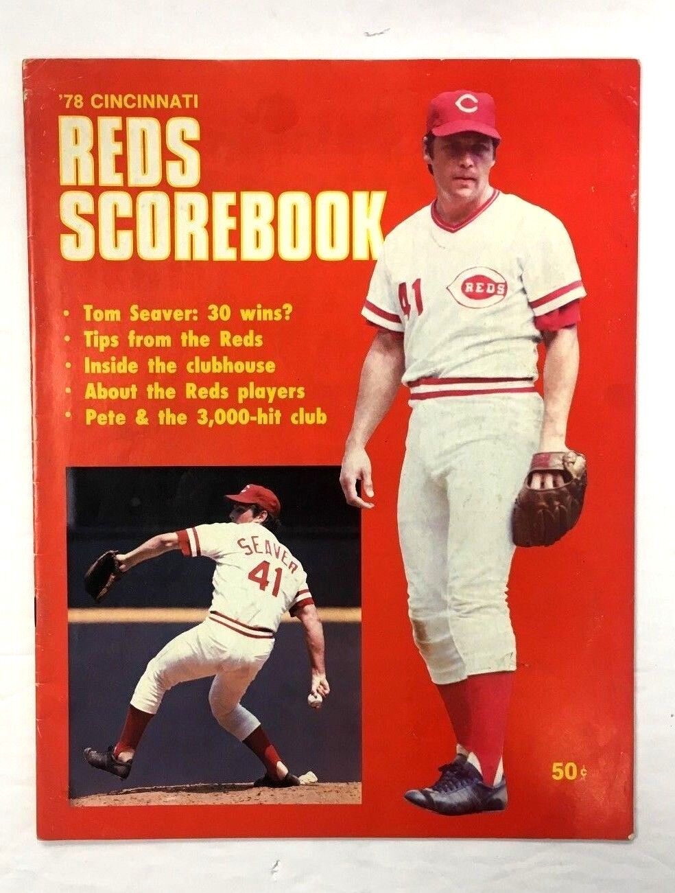 1978 Cincinnati Reds MLB Baseball Program Vs Philadelphia Pete Rose Big Red