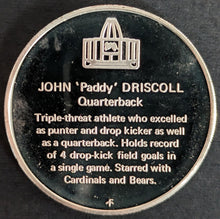 Load image into Gallery viewer, 1972 John Driscoll Pro Football Hall Of Fame Medal Franklin Mint 1 Troy Oz NFL
