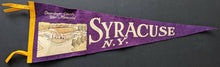 Load image into Gallery viewer, Circa 1950 26&quot; Syracuse New York Pennant Onondaga County War Memorial Arena VTG
