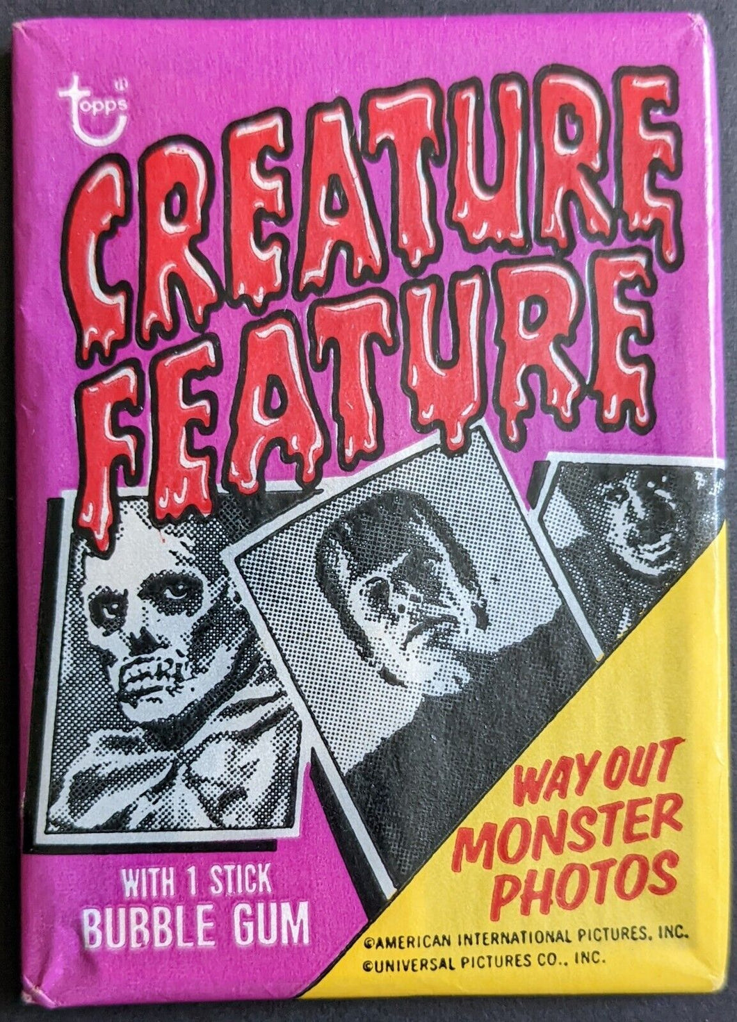 1973 Topps Creature Feature Unopened Wax Pack Vintage Non Sports Trading Cards