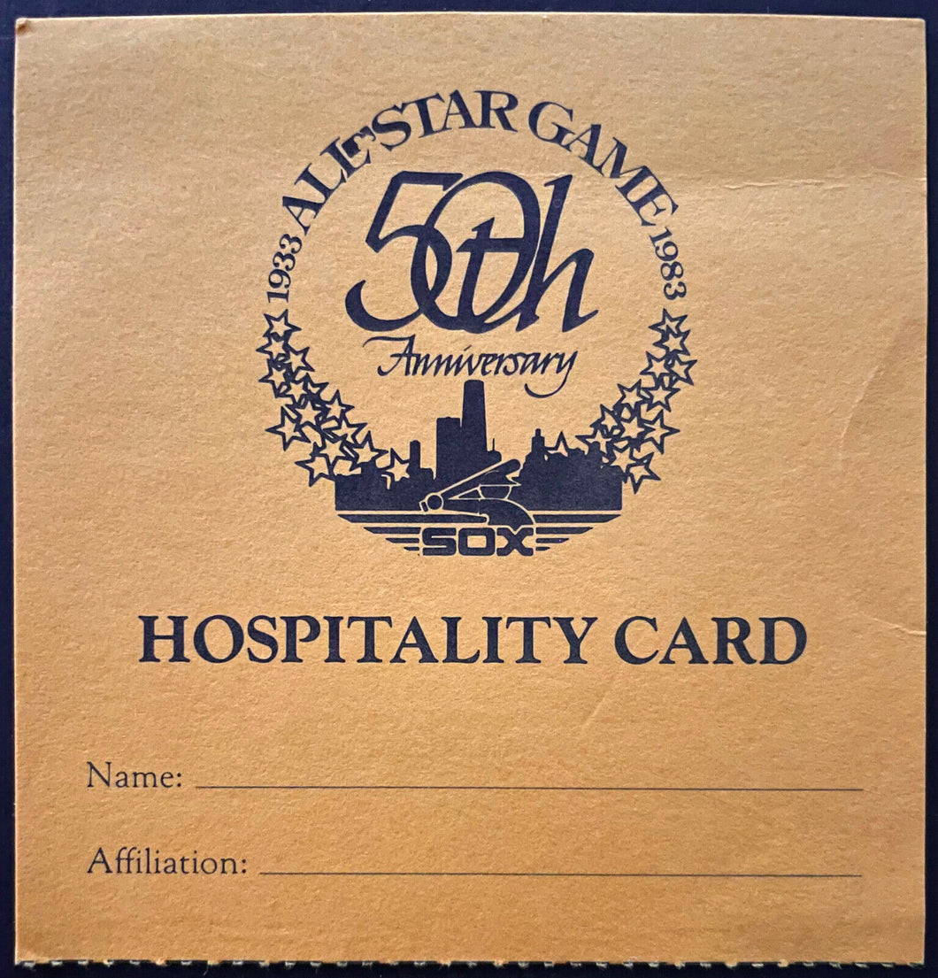 1983 MLB All-Star Game VIP Hospitality Card Chicago Comiskey Park Baseball