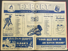 Load image into Gallery viewer, 1953 Maple Leaf Gardens Program Lumley Shutouts Blackhawks George Armstrong NHL
