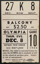 Load image into Gallery viewer, 1966 Detroit Olympia Historic NHL Hockey Program + Ticket Howe&#39;s 1500th Game
