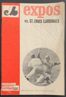 1969 Jarry Park Program Montreal Expos 1st Season + Final 3 MLB Games vs Cards