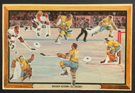 1973 Post Cereal Canadian Action Sticker No. 2 Hockey Card + 8 Stickers