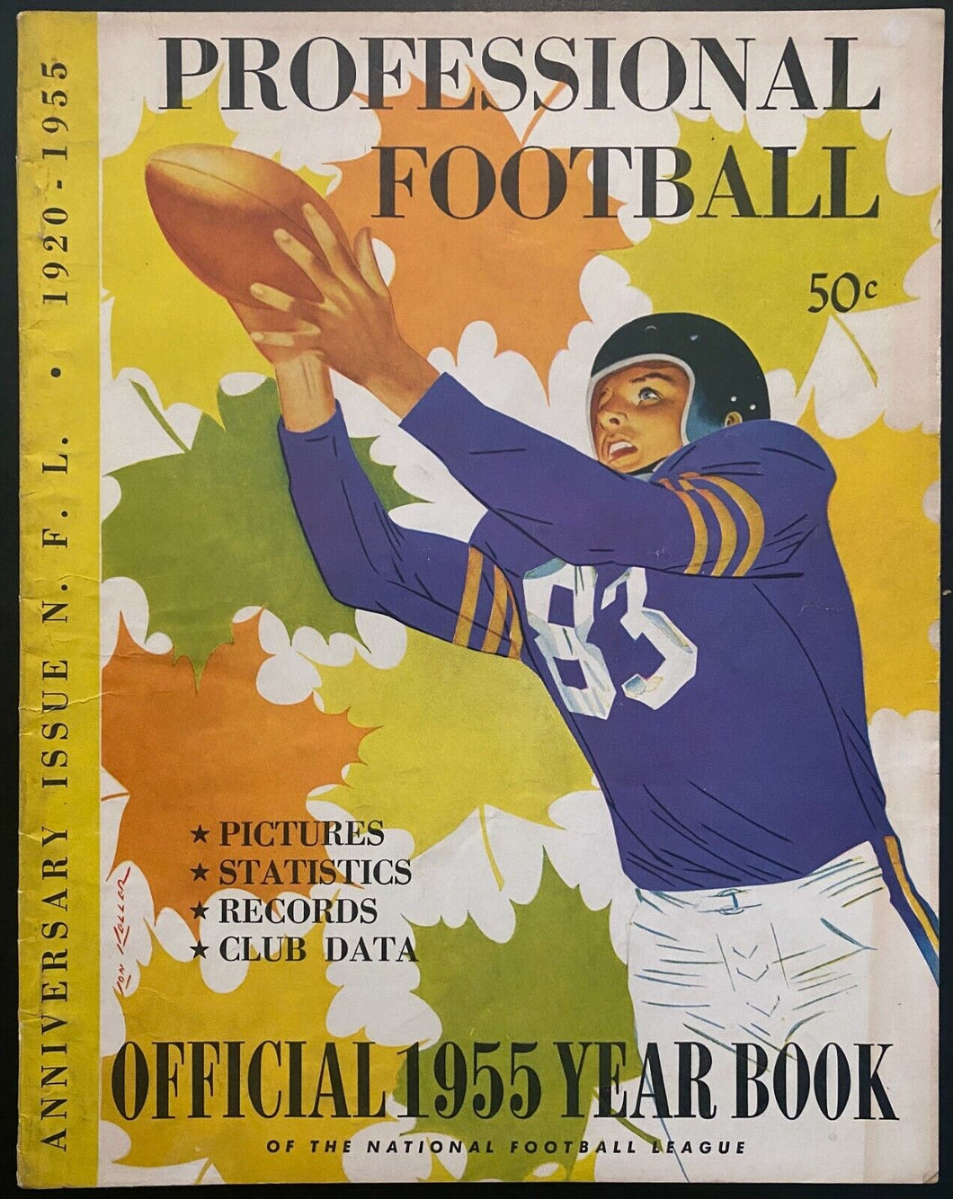 1955 Vintage Original NFL Pro Football Yearbook Cleveland Browns Otto Graham