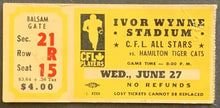 Load image into Gallery viewer, 1973 CFL Football All Star Game Ticket Hamilton Ivor Wynne Stadium Tiger Cats
