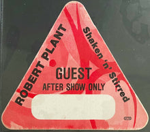 Load image into Gallery viewer, 1985 Robert Plant Shaken &quot;N&quot; Stirred Tour After Show Pass iCert EX-NM 6 Vintage

