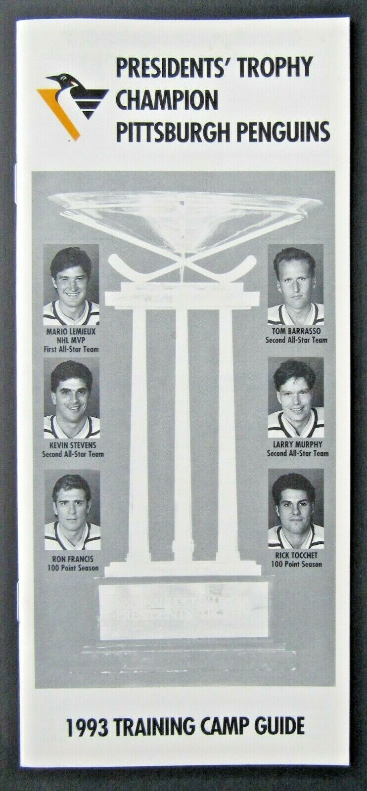1993-1994 NHL Pittsburgh Penguins Training Camp Guide Mario Lemieux MVP Cover