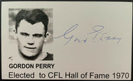 1920's CFL Football Hall Of Famer Gord Perry Signed Autographed Index Card +