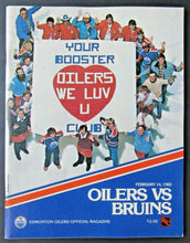 Load image into Gallery viewer, 1982 Northlands Coliseum NHL Program Oilers vs Bruins - Gretzky 92 Goal Season
