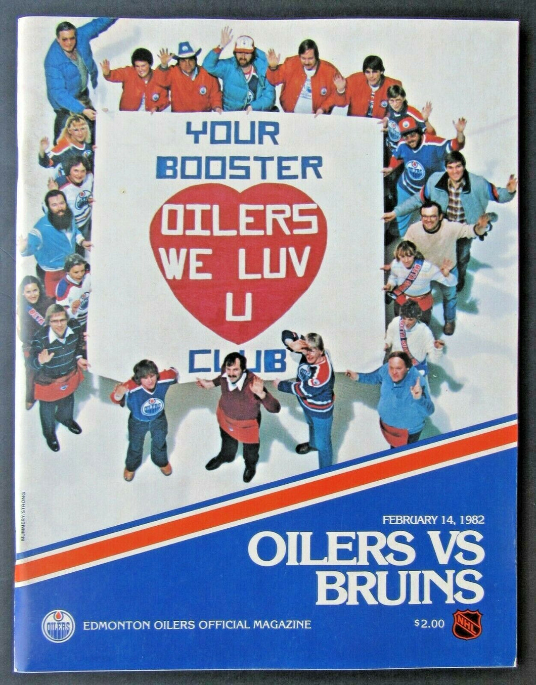 1982 Northlands Coliseum NHL Program Oilers vs Bruins - Gretzky 92 Goal Season