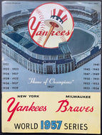 1957 World Series Game 6 Program New York Yankees vs. Milwaukee Braves VTG MLB