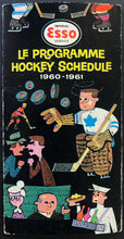 Load image into Gallery viewer, 1960-61 NHL Hockey Schedule Esso Vintage Imperial Oil Gasoline Bruins Leafs
