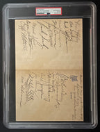 1939 New York Giants Team Signed Sheet Autographed x19 Mel Ott + Hubbell PSA/DNA