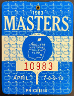 1983 Masters Golf Tournament Celluloid Badge PGA Tour Seve Ballesteros Wins 2nd