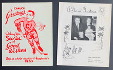 Load image into Gallery viewer, 1962 NHL + Moose Jaw Canucks Metro Prystais Vintage Double Christmas Card
