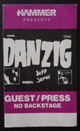 Circa 1980s Danzig with Depp Jones Concert Tour Guest Press Backstage Pass