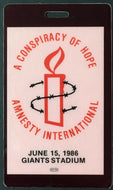 1986 Amnesty International A Conspiracy Of Hope Stage Pass Giants Stadium USA