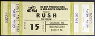 April 15 1981 Full Unused Rush Concert Ticket Jackson Mississippi Prog Rock VTG