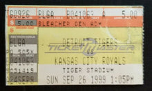 Load image into Gallery viewer, 1999 Detroit Tigers v Royals Baseball Ticket Tiger Stadium 2nd Last Game MLB Vtg
