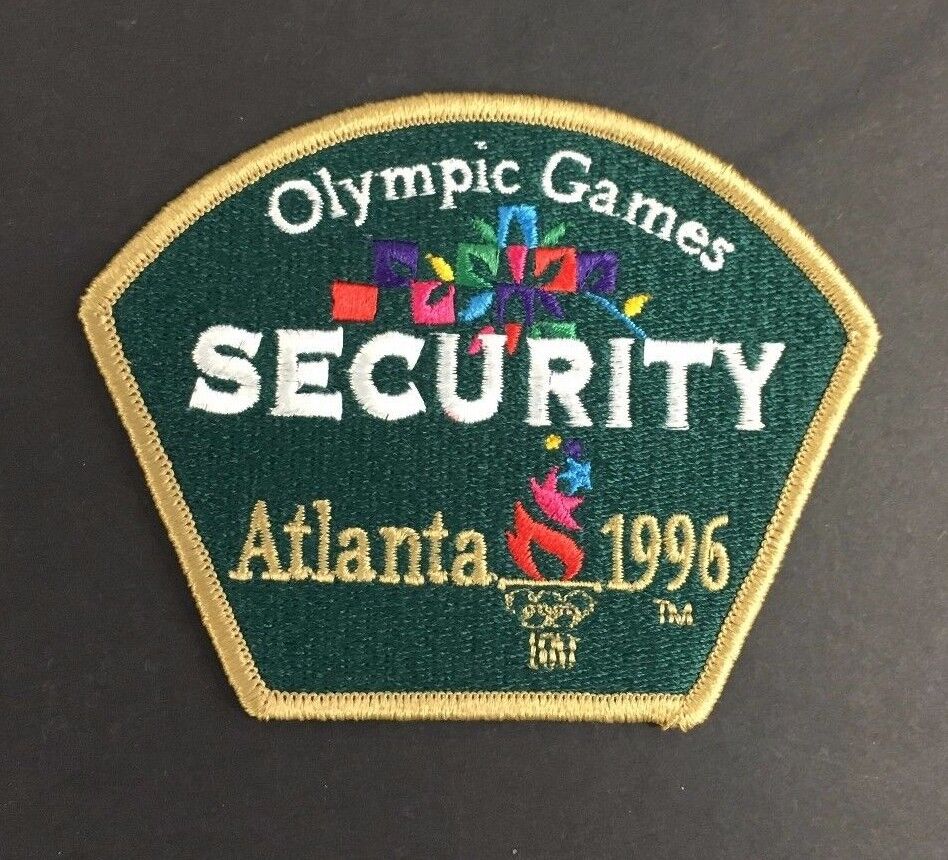1996 Olympic Games Atlanta Security Patch Jersey Shirt Crest Vintage