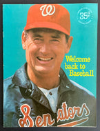 1969 Washington Senators MLB Baseball Program vs Angels Williams Cover